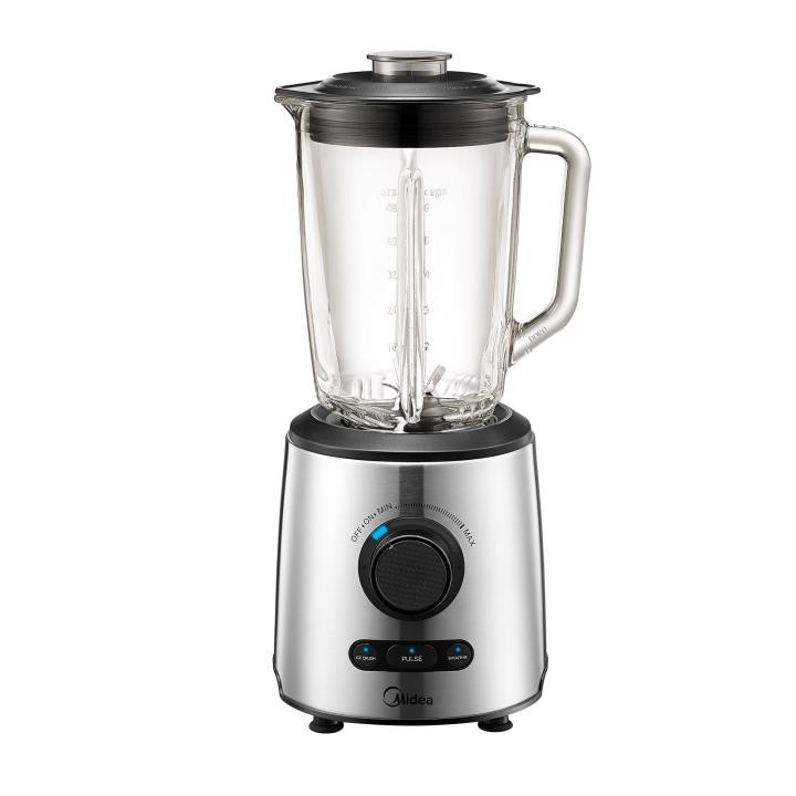 Blender Midea 600W, 1.5L, 21000 rpm, 6 lame, functie smoothie, viteza reglabila, pahar gradat, gri - imagine 4